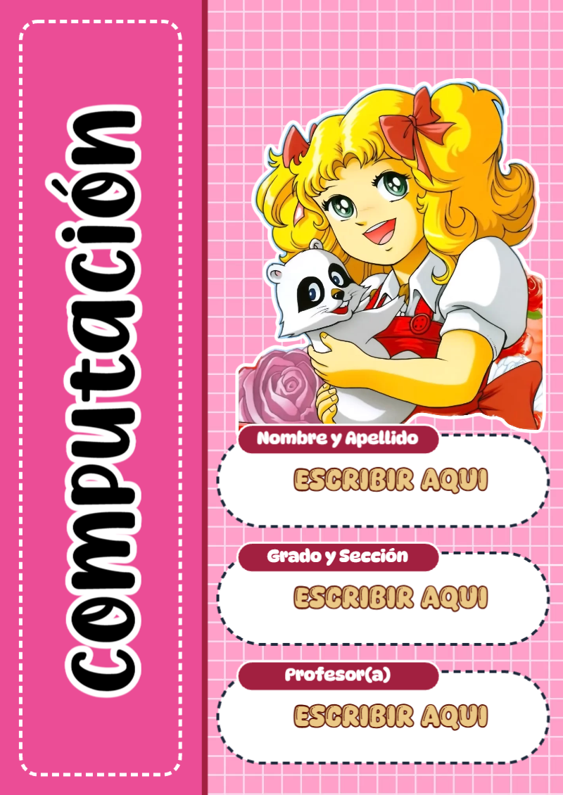 Portada de Candy de Computación Editable para Imprimir Gratis
