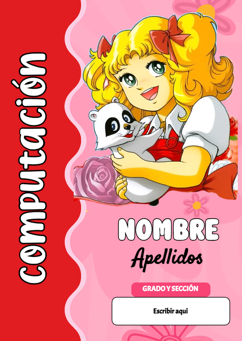 Portada de Candy de Computación Editable para Imprimir Gratis