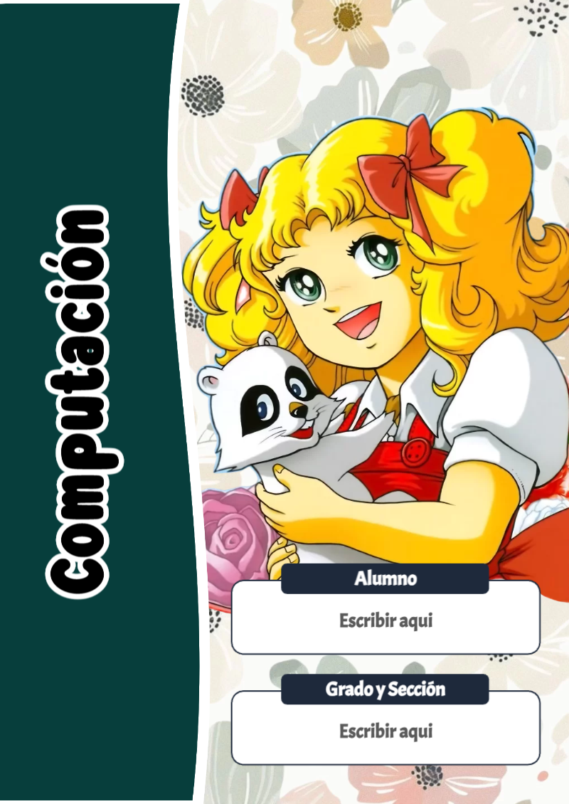 Portada de Candy de Computación Editable para Imprimir Gratis