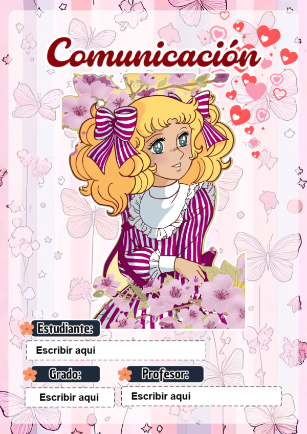 Portada de Candy de Comunicación para cuaderno decorativa y bonita - diseño exclusivo y original