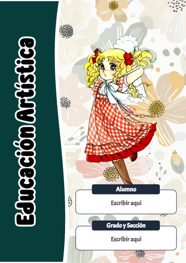 Portada de Candy de Educación Artística para cuaderno escolar creativa - versión premium para imprimir