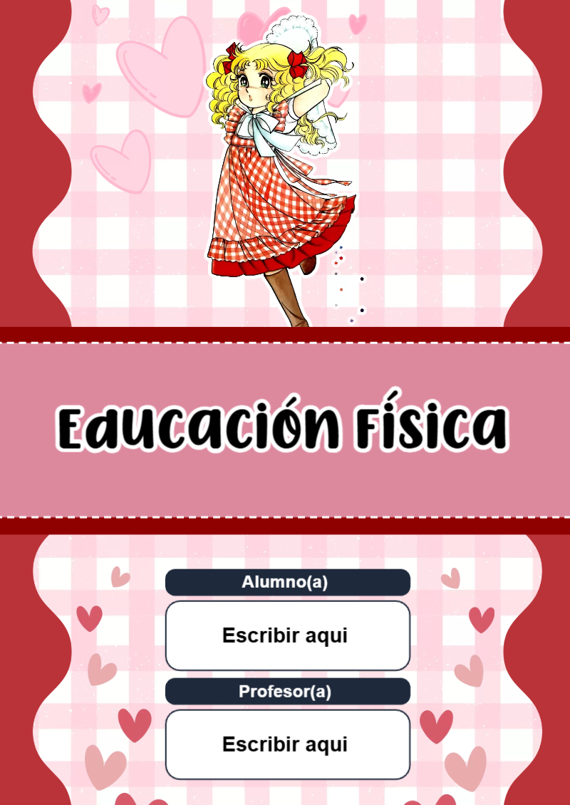 Portada de Candy de Educación Física Editable para Imprimir Gratis