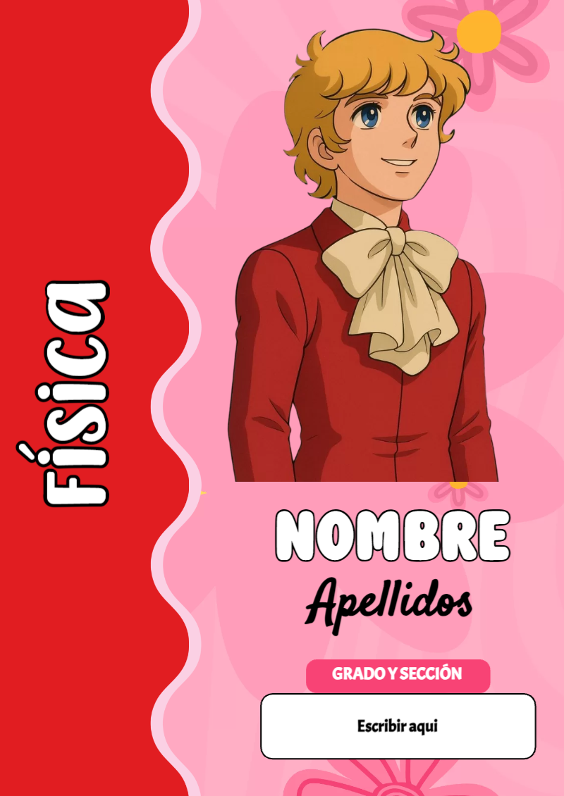 Portada de Candy de Física para cuaderno en formato A4 - para el regreso a clases