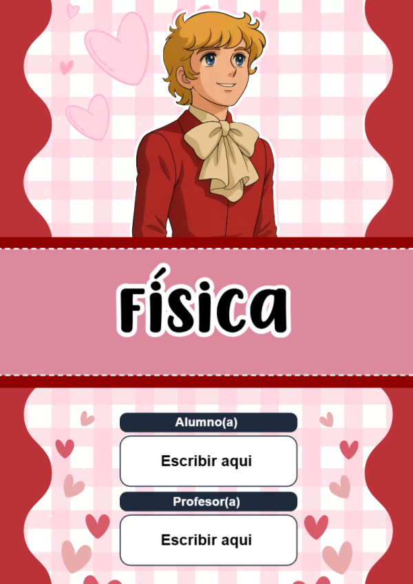 Portada de Candy de Física para cuaderno en formato A4 - para todas las edades y grados