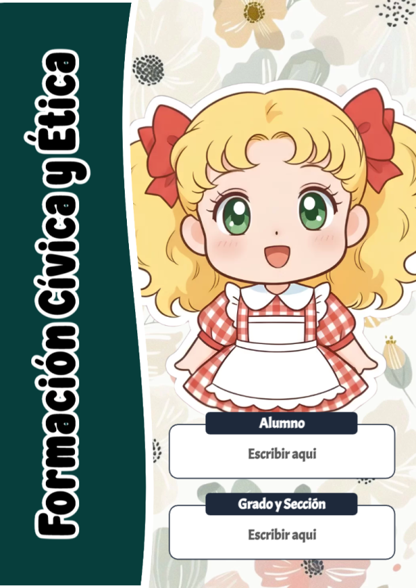 Portada de Candy de Formación Cívica y Ética para cuaderno en tamaño A4 - formato digital listo para usar