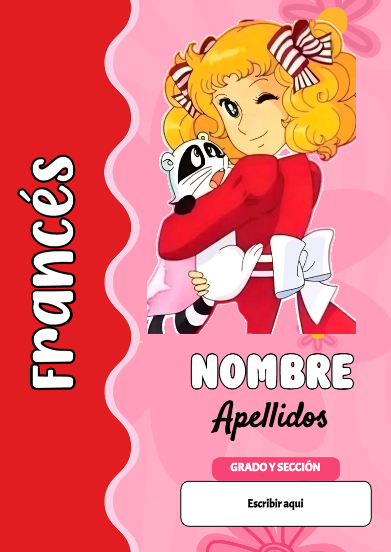 Portada de Candy de Francés Editable para Imprimir Gratis