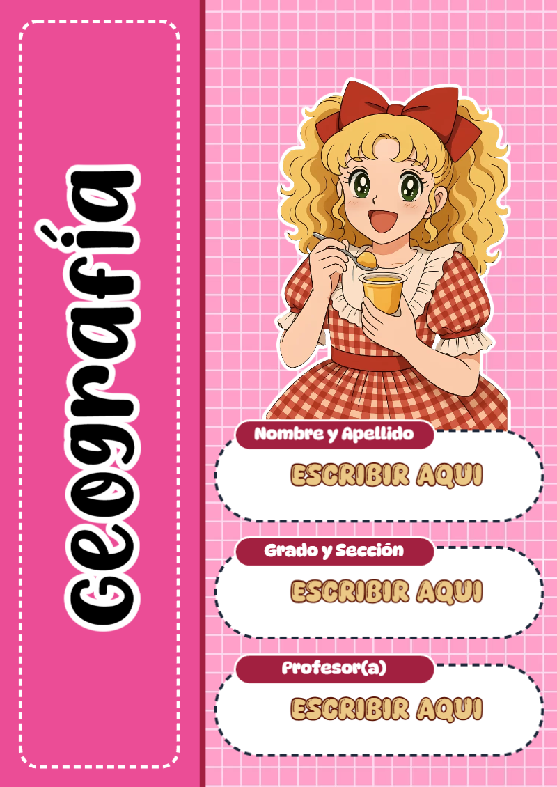 Portada de Candy de Geografía Editable para Imprimir Gratis