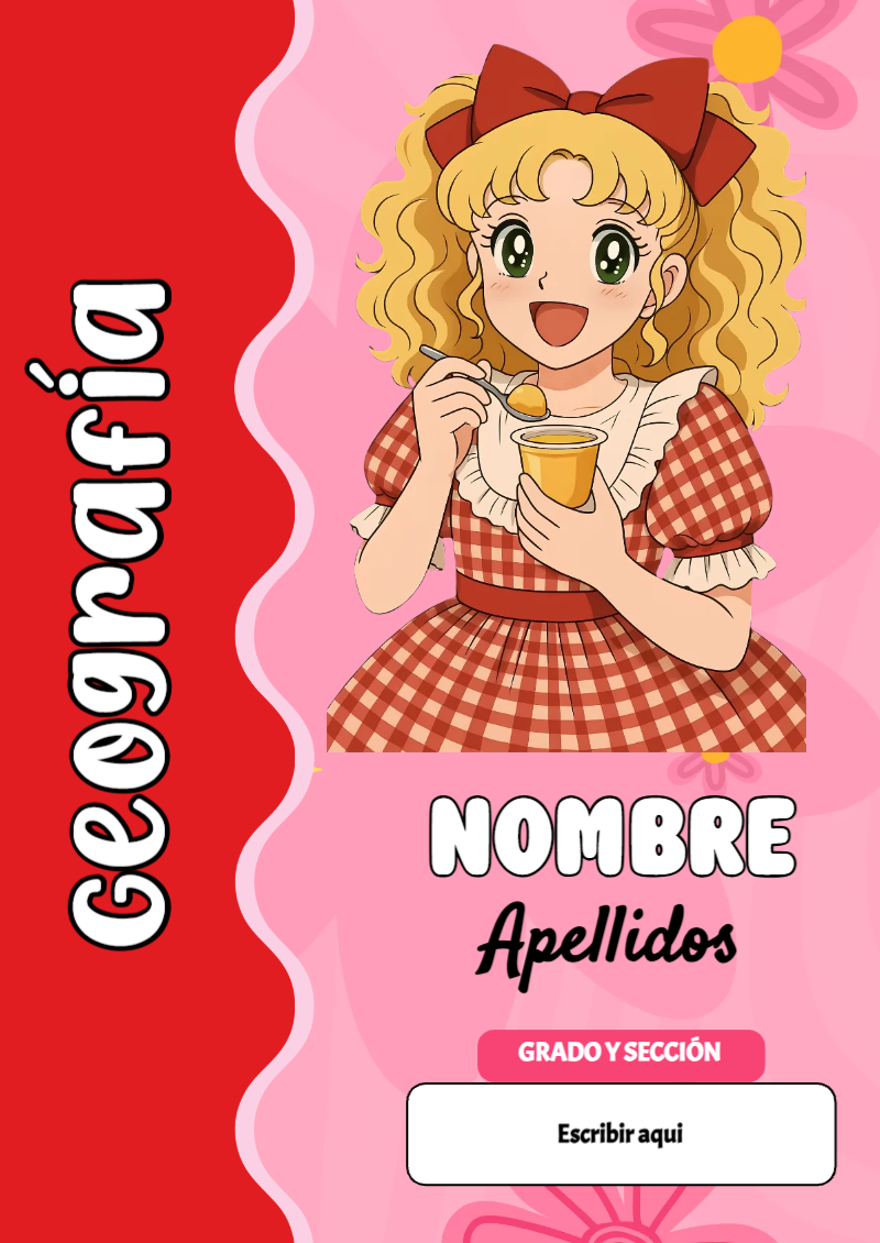 Portada de Candy de Geografía para cuaderno decorativa y bonita - diseño exclusivo y original