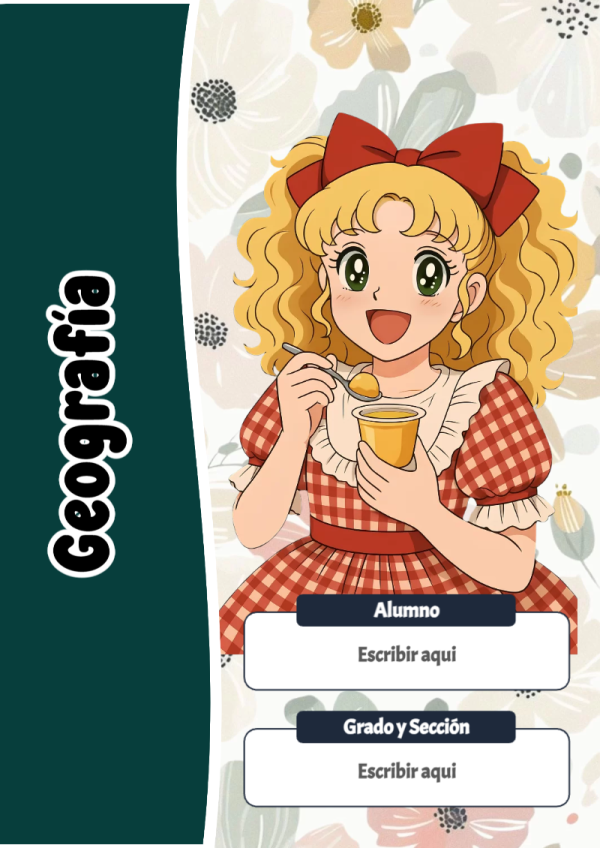 Portada de Candy de Geografía para cuaderno para estudiantes - disponible para descarga gratuita