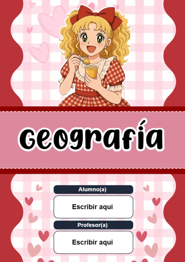Portada de Candy de Geografía para cuaderno fácil de imprimir - ideal para el nuevo año escolar