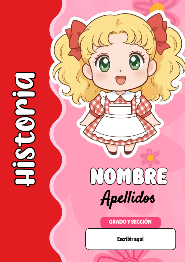 Portada de Candy de Historia para cuaderno para primaria - ideal para el nuevo año escolar