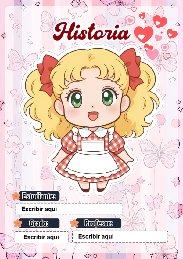 Portada de Candy de Historia para cuaderno ideal para niños - ideal para el nuevo año escolar