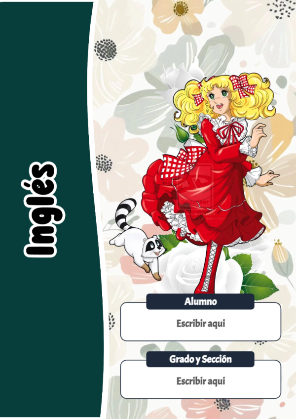 Portada de Candy de Inglés para cuaderno para primaria - perfecto para organizar tus apuntes
