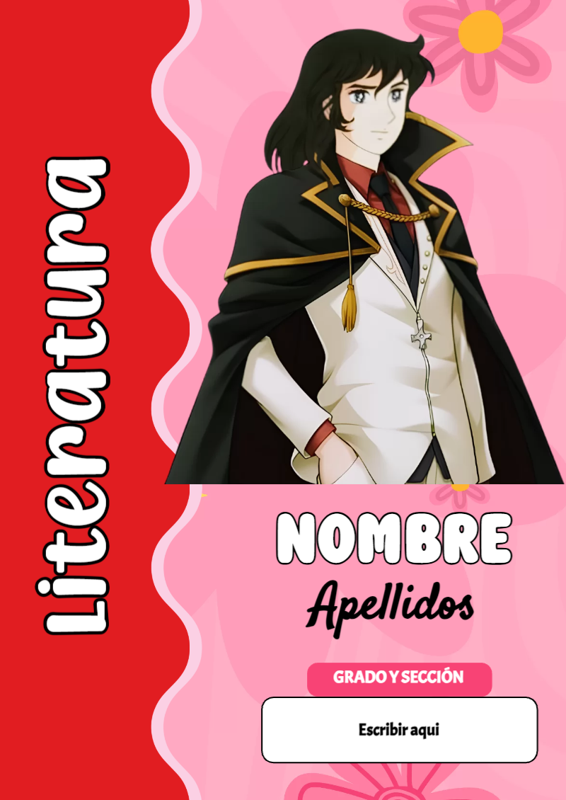 Portada de Candy de Literatura para cuaderno lista para imprimir en A4 - con colores vivos y llamativos