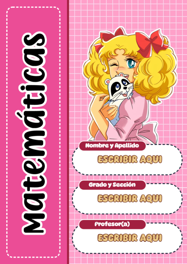 Portada de Candy de Matemáticas para cuaderno para clases - versión premium para imprimir