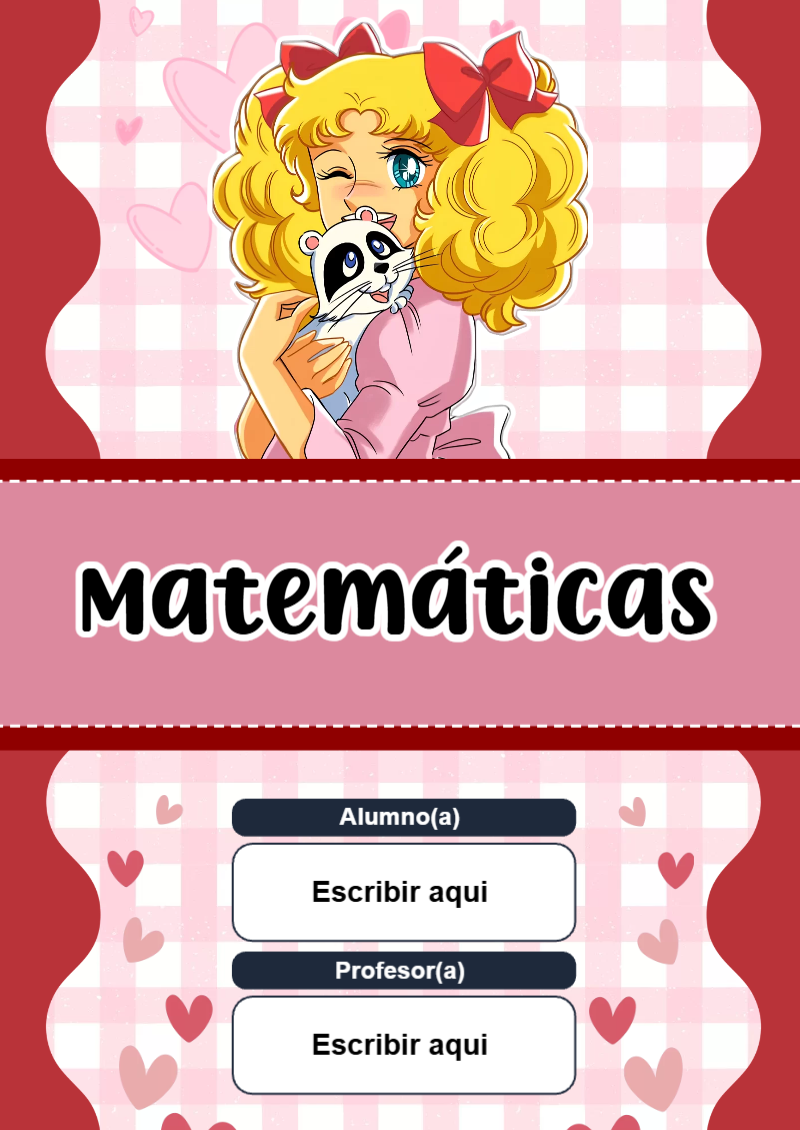 Portada de Candy de Matemáticas para cuaderno para niños de primaria - perfecto para organizar tus apuntes