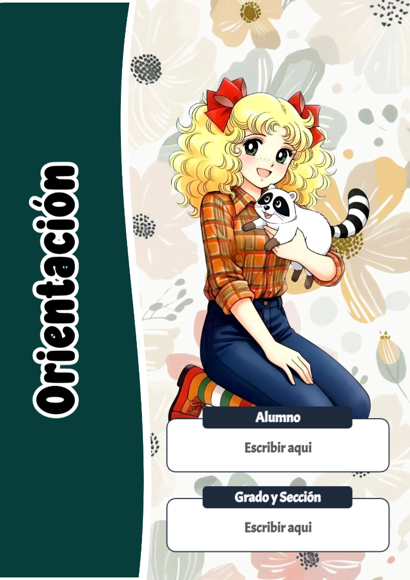 Portada de Candy de Orientación Editable para Imprimir Gratis