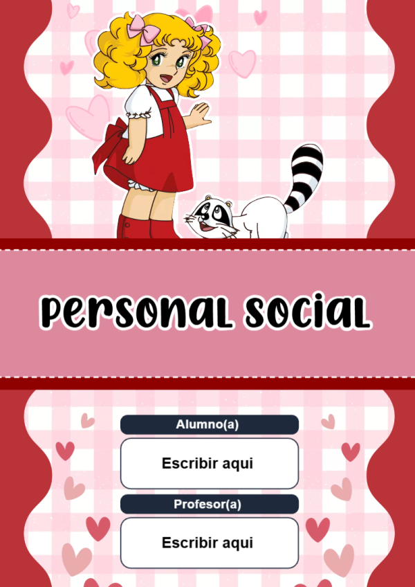 Portada de Candy de Personal Social para cuaderno en formato A4 - disponible para descarga gratuita