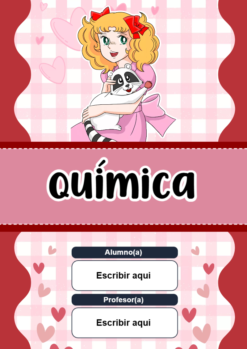 Portada de Candy de Química para cuaderno personalizada para imprimir - creación especial de Mini Canva