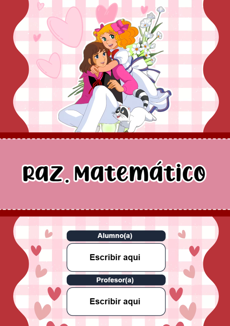Portada de Candy de Raz. Matemático para cuaderno bonita para imprimir - tendencia educativa 2026