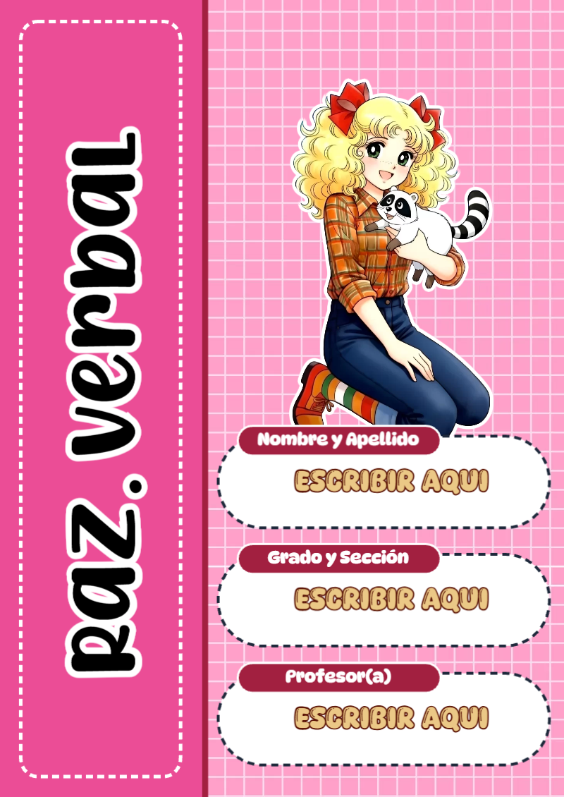 Portada de Candy de Raz. Verbal para cuaderno llamativa y bonita - perfecto para organizar tus apuntes