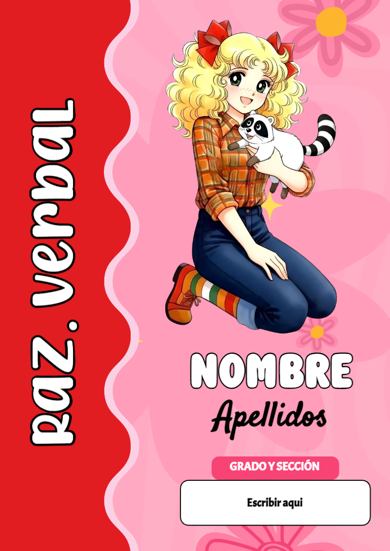 Portada de Candy de Raz. Verbal para cuaderno en tamaño A4 - diseño exclusivo y original
