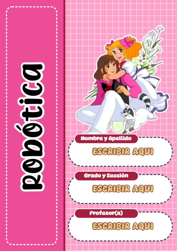 Portada de Candy de Robótica para cuaderno lista para imprimir en A4 - tendencia educativa 2026