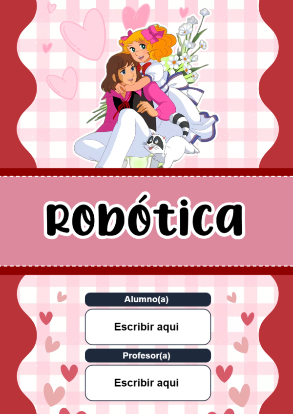 Portada de Candy de Robótica para cuaderno con diseño bonito - para personalizar tus materias