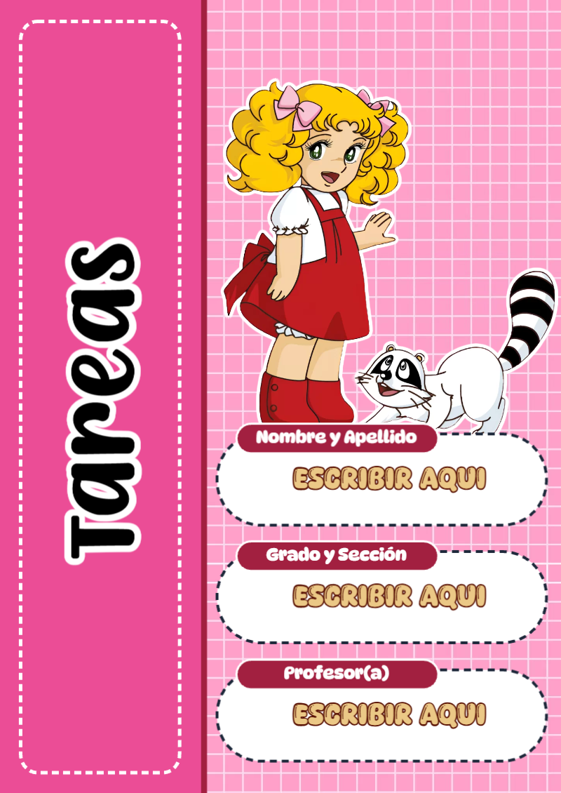 Portada de Candy de Tareas para cuaderno con estilo creativo - ideal para cuadernos de espiral