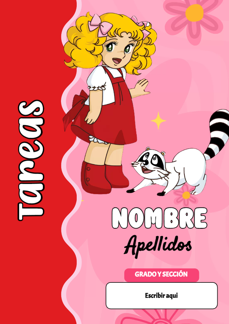 Portada de Candy de Tareas para cuaderno con estilo creativo - ideal para cuadernos de espiral