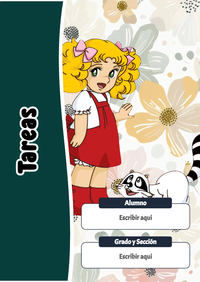 Portada de Candy de Tareas para cuaderno para primaria - creación especial de Mini Canva