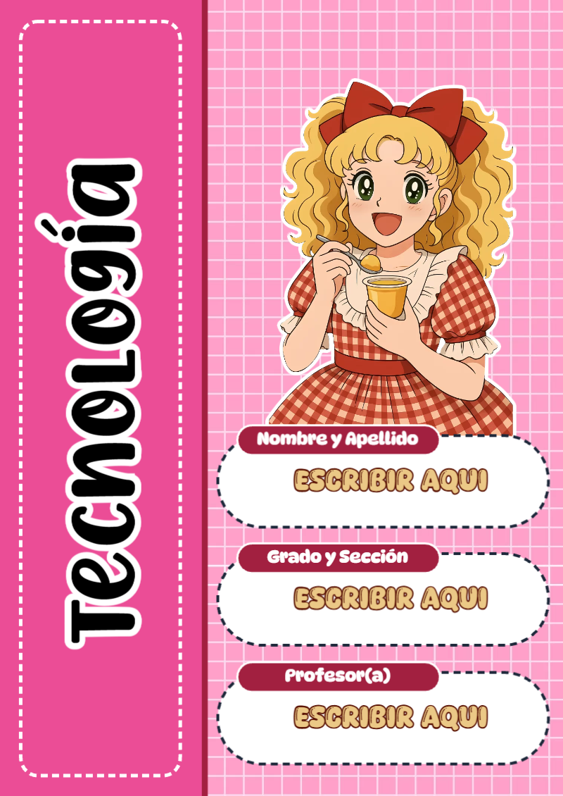 Portada de Candy de Tecnología para cuaderno escolar creativa - creación especial de Mini Canva