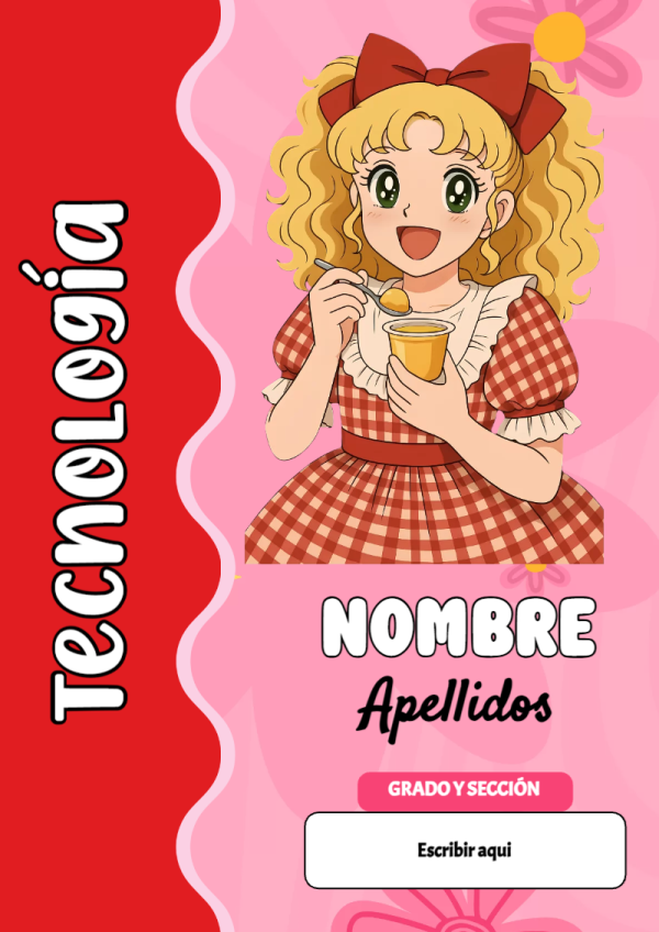 Portada de Candy de Tecnología para cuaderno para clases - creación especial de Mini Canva