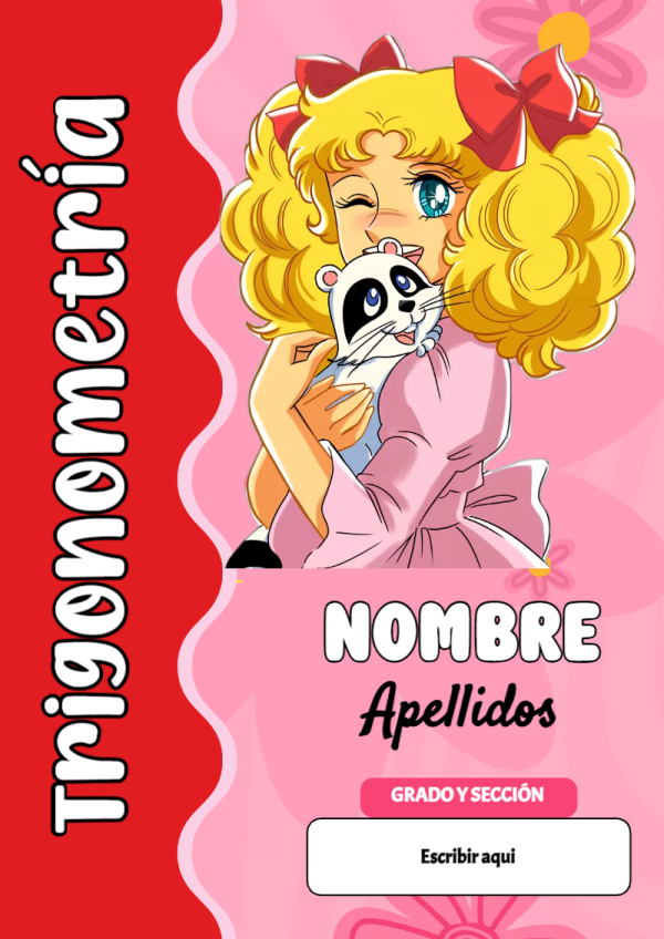 Portada de Candy de Trigonometría para cuaderno en formato A4 - formato digital listo para usar