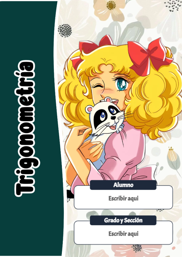 Portada de Candy de Trigonometría para cuaderno llamativa y bonita - creación especial de Mini Canva