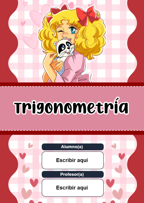 Portada de Candy de Trigonometría para cuaderno con estilo creativo - diseño escolar moderno