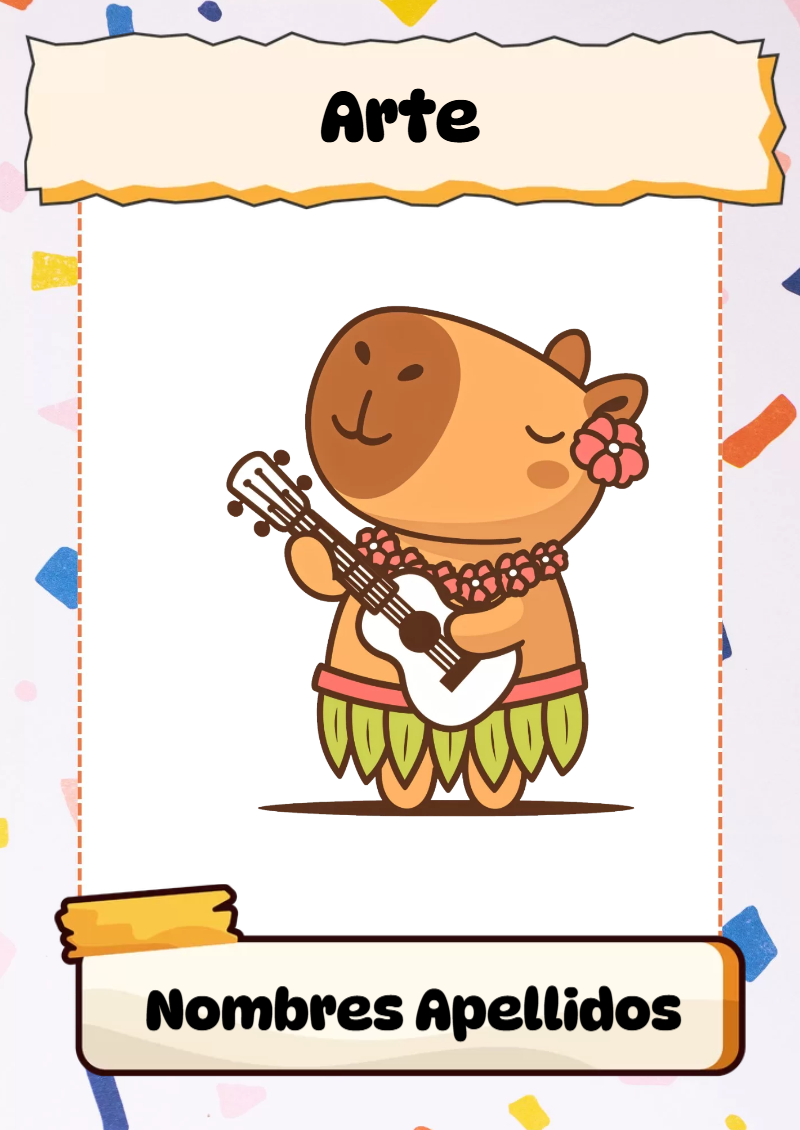 Portada de Capibara de Arte Editable para Imprimir Gratis