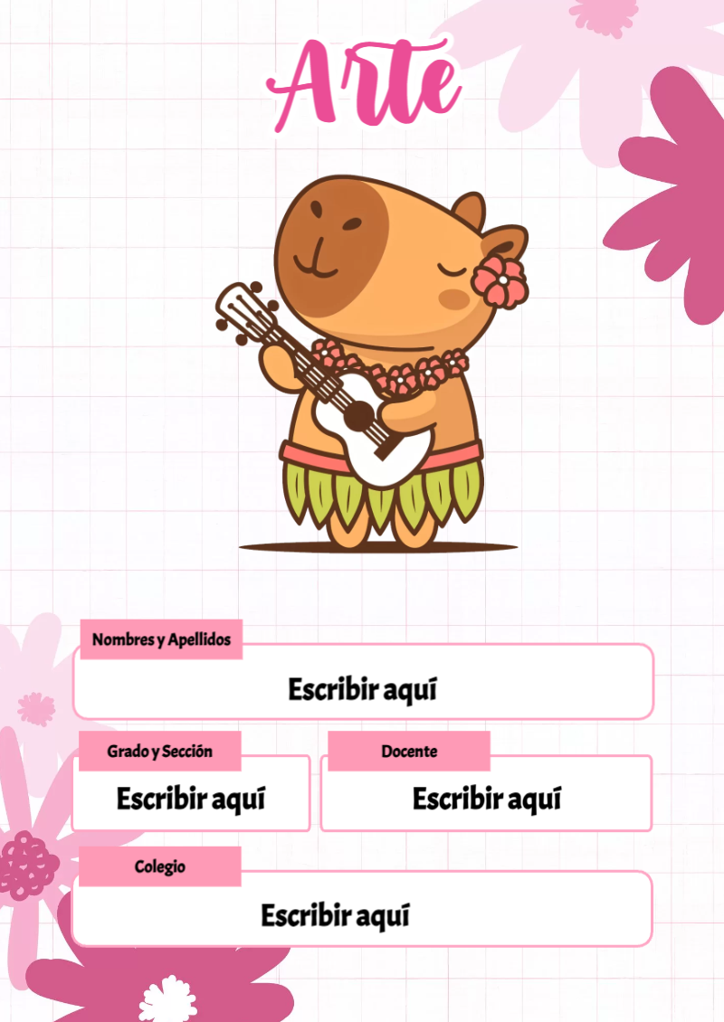 Portada de Capibara de Arte Editable para Imprimir Gratis