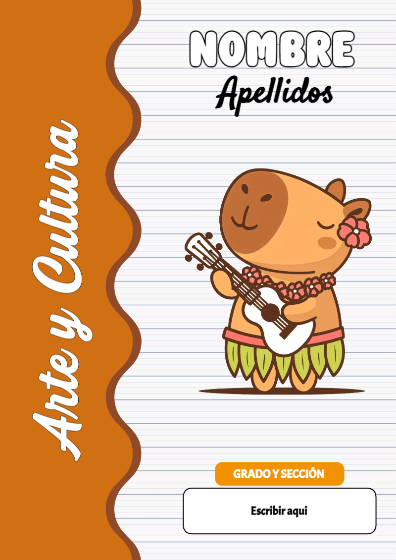 Portada de Capibara de Arte y Cultura Editable para Imprimir Gratis