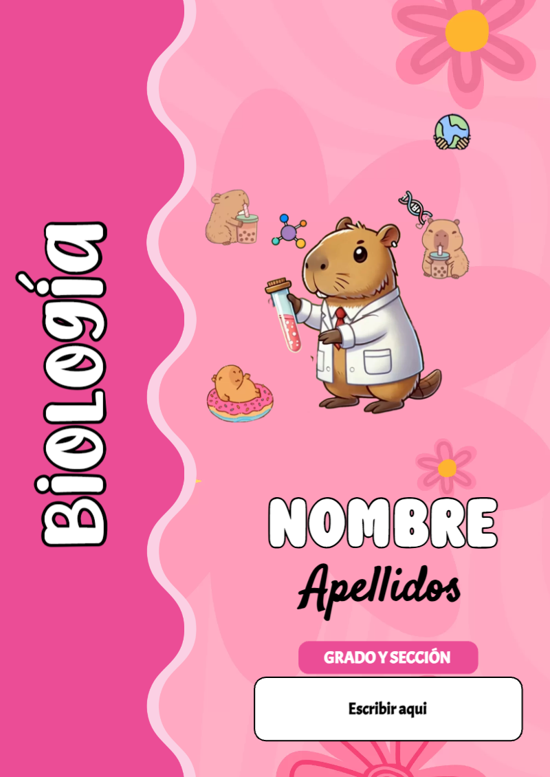 Portada de Capibara de Biología Editable para Imprimir Gratis