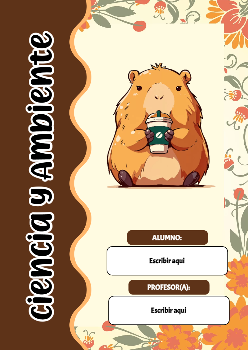 Portada de Capibara de Ciencia y Ambiente Editable para Imprimir Gratis