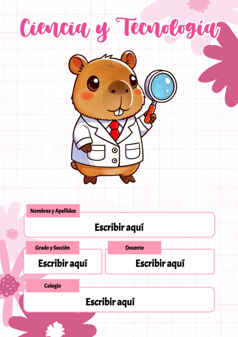 Portada de Capibara de Ciencia y Tecnología Editable para Imprimir Gratis