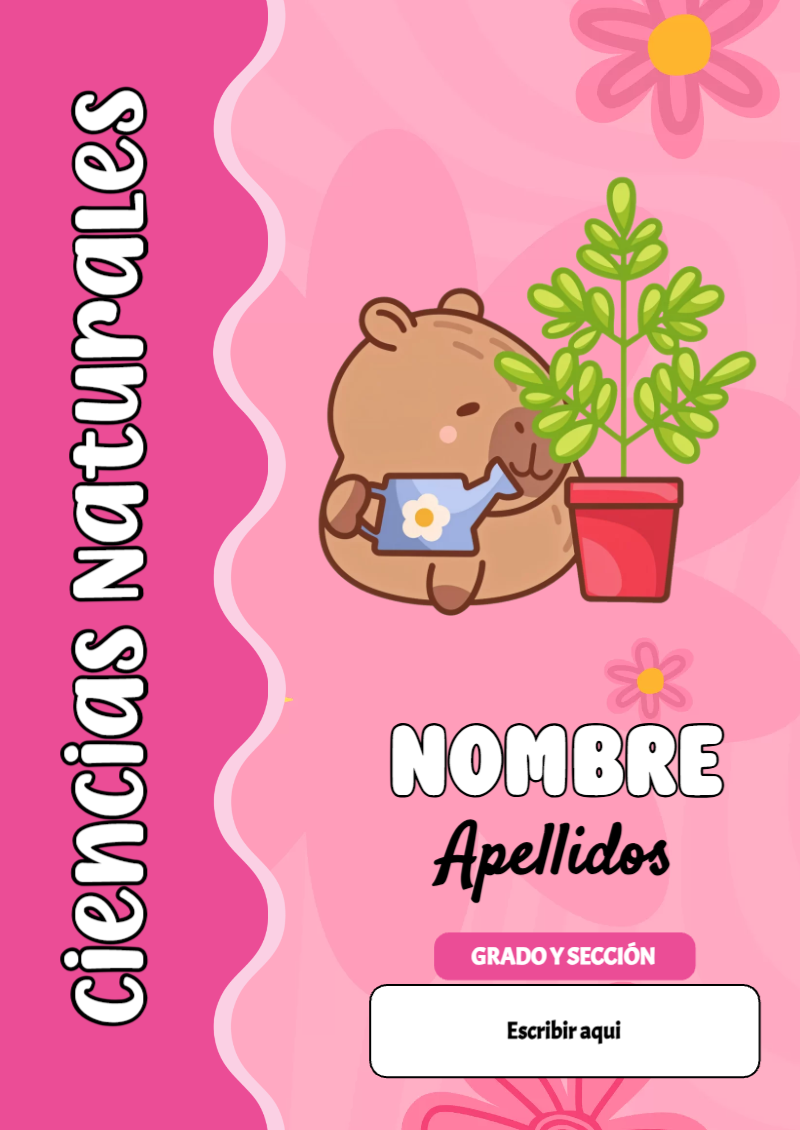 Portada de Capibara de Ciencias Naturales Editable para Imprimir Gratis