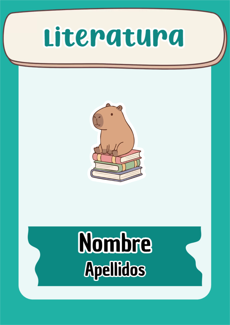 Portada de Capibara de Literatura Editable para Imprimir Gratis