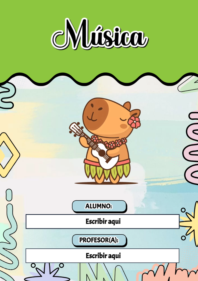 Portada de Capibara de Música Editable para Imprimir Gratis