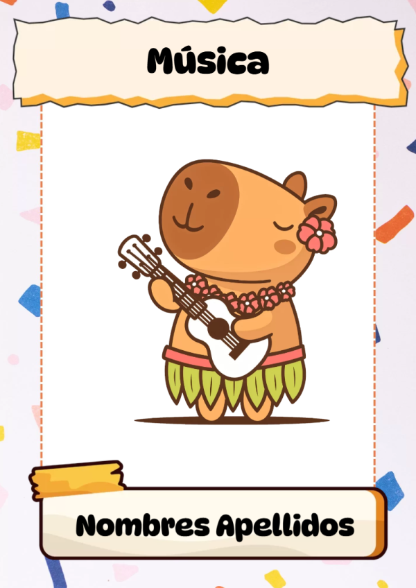 Portada de Capibara de Música para cuaderno ideal para niños - estilo único para estudiantes