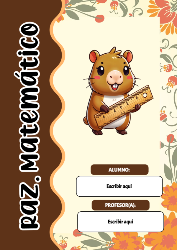 Portada de Capibara de Raz. Matemático para cuaderno con estilo infantil - para todas las edades y grados