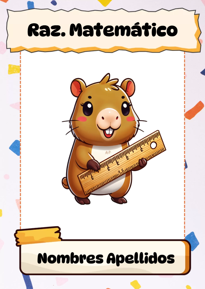 Portada de Capibara de Raz. Matemático Editable para Imprimir Gratis