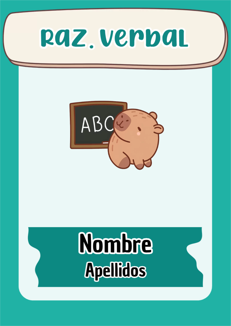 Portada de Capibara de Raz. Verbal Editable para Imprimir Gratis