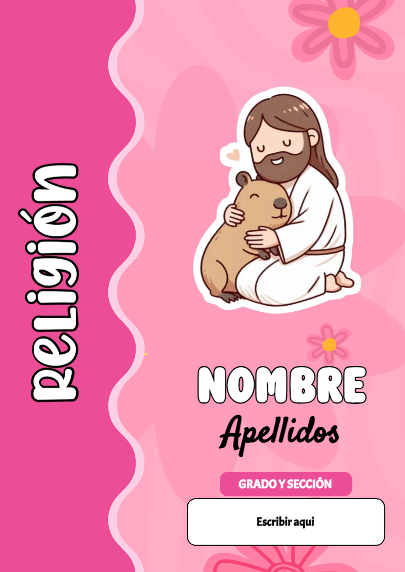 Portada de Capibara de Religión Editable para Imprimir Gratis